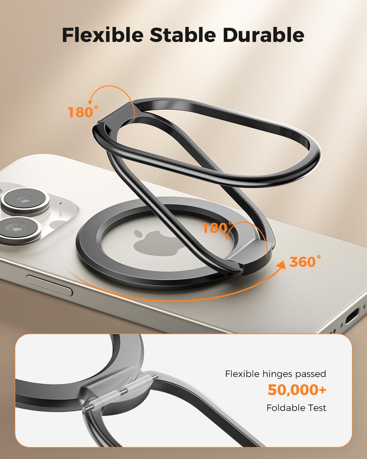 [2025 Upgraded] Mag Safe Phone Ring Holder, Superone Adjustable Magnetic Kickstand & Removable Phone Grip Compatible With Wirele