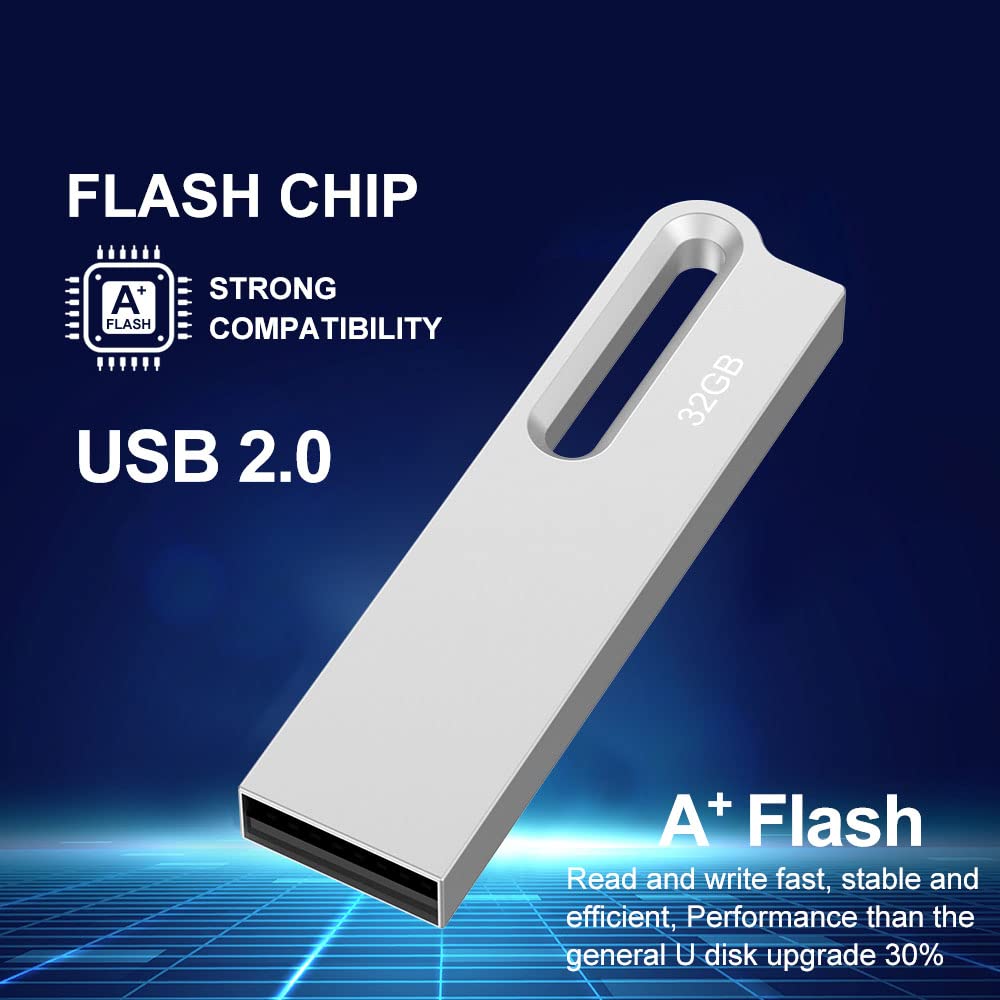 Aiibe 64Gb Flash Drive 10 Pack Metal Usb Drive Thumb Drive 64Gb Usb 2.0 Memory Stick Waterproof 64Gb Usb Flash Drive Bulk Portable Jump Drive Zip Drives With Keychain (64Gb, Colors: Silver)