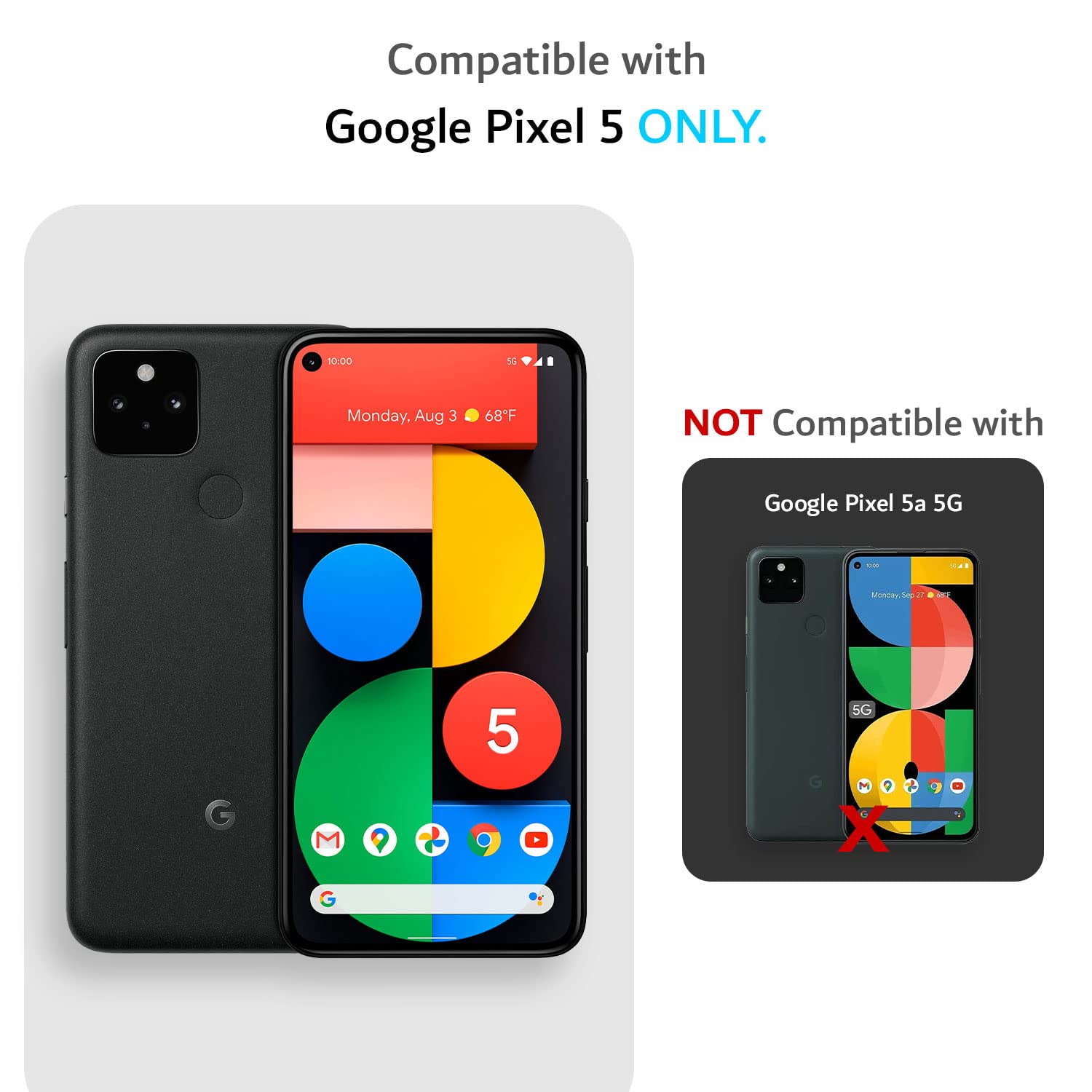 Tudia Dualshield Designed For Pixel 5 Case (2020), [Merge] Shockproof Dual Layer Military Grade Drop Protection Slim Protective