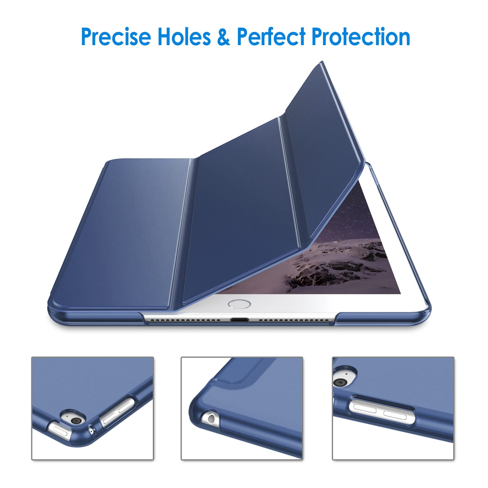 Jetech Case For Ipad Air 2 (2Nd Generation), Smart Cover Auto Wake/Sleep (Navy)