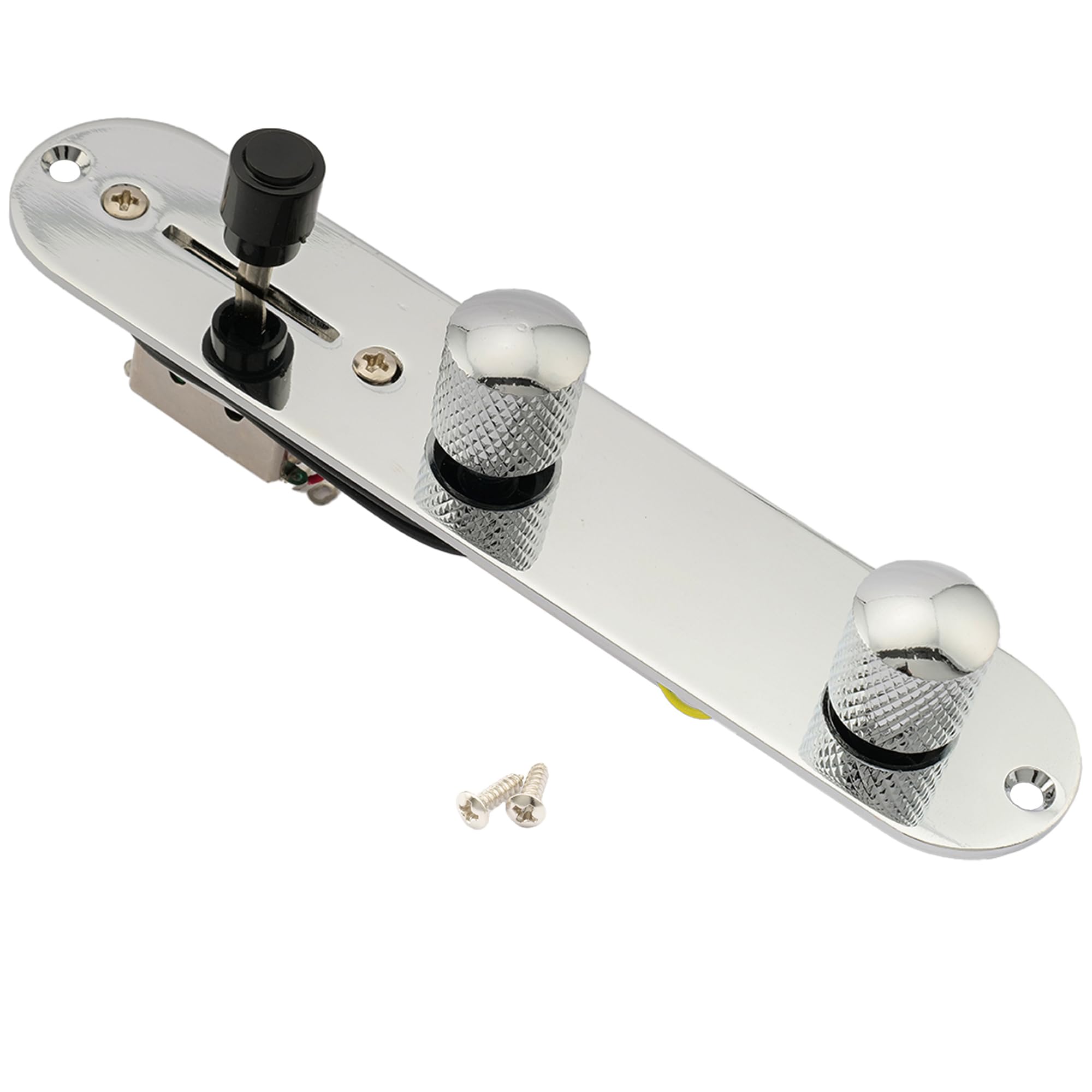 Musiclily Loaded Tele 3 Way Control Plate For Fender Telecaster Style Electric Guitar, Chrome