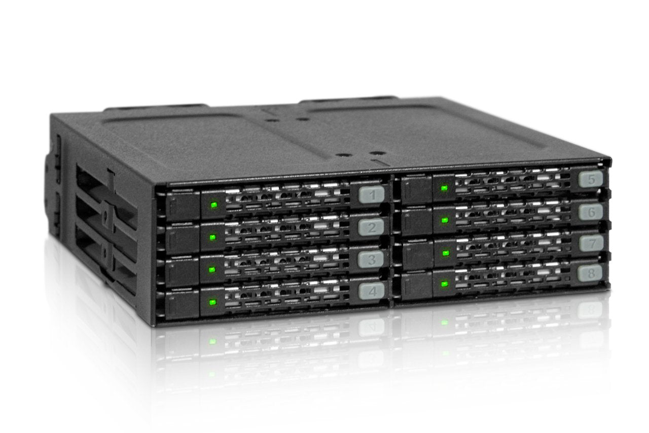 ICY DOCK 8 x 2.5 SAS/SATA HDD/SSD Moblie Rack Enclosure for 5.25 Bay (2 x MiniSAS HD) | ToughArmor MB998IPB