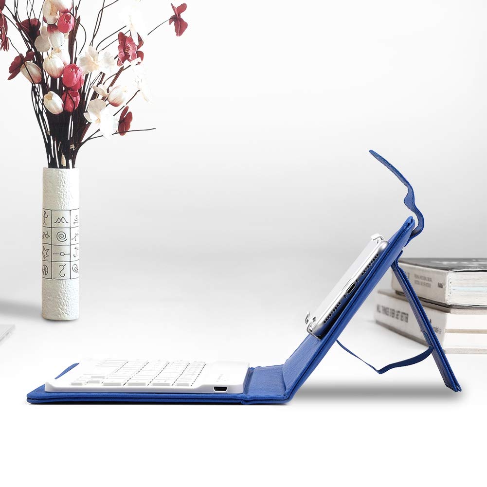 Cuifati Bluetooth Keyboard & Case,2 In 1 Stylish Folio Stand Case Cover + Detachable 3.0 Bluetooth Keyboard,For 4.5'' 6.8'' Andr