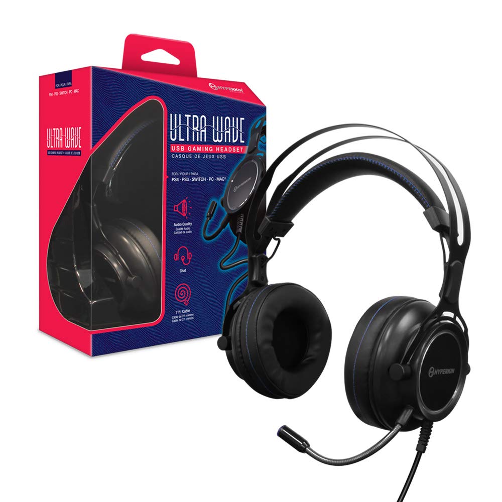 Hyperkin Ultra Wave USB Gaming Headset for PS4/ PS3/ Nintendo Switch/PC/Mac