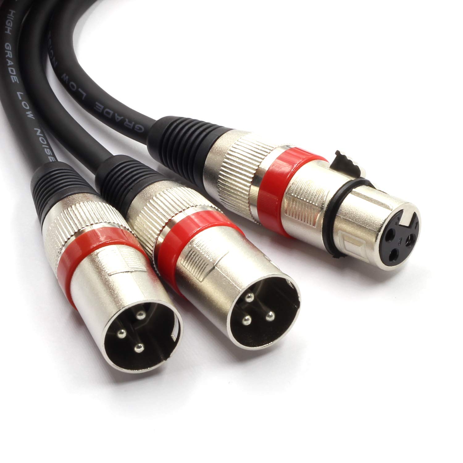 Siyear Balanced Xlr Splitter Cable   Xlr Female To Dual Xlr Male 3 Pin Patch Y Cable Microphone Splitter Cord Audio Adapter (50C