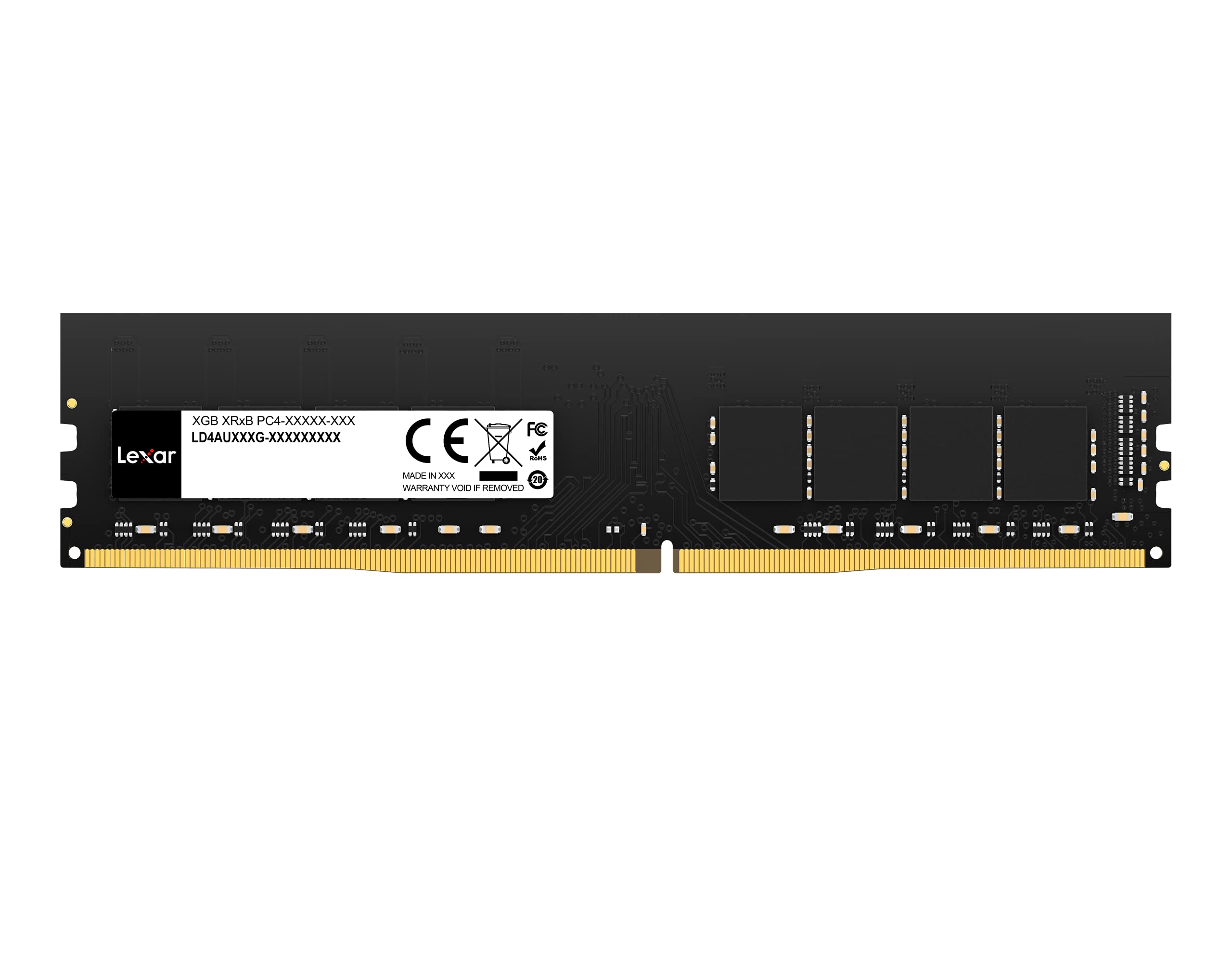 Lexar 8Gb Single Ddr4 Udimm Ram 3200Mt/S Cl22 288 Pin Desktop Memory, Black (Ld4Au008G B3200Gsst)