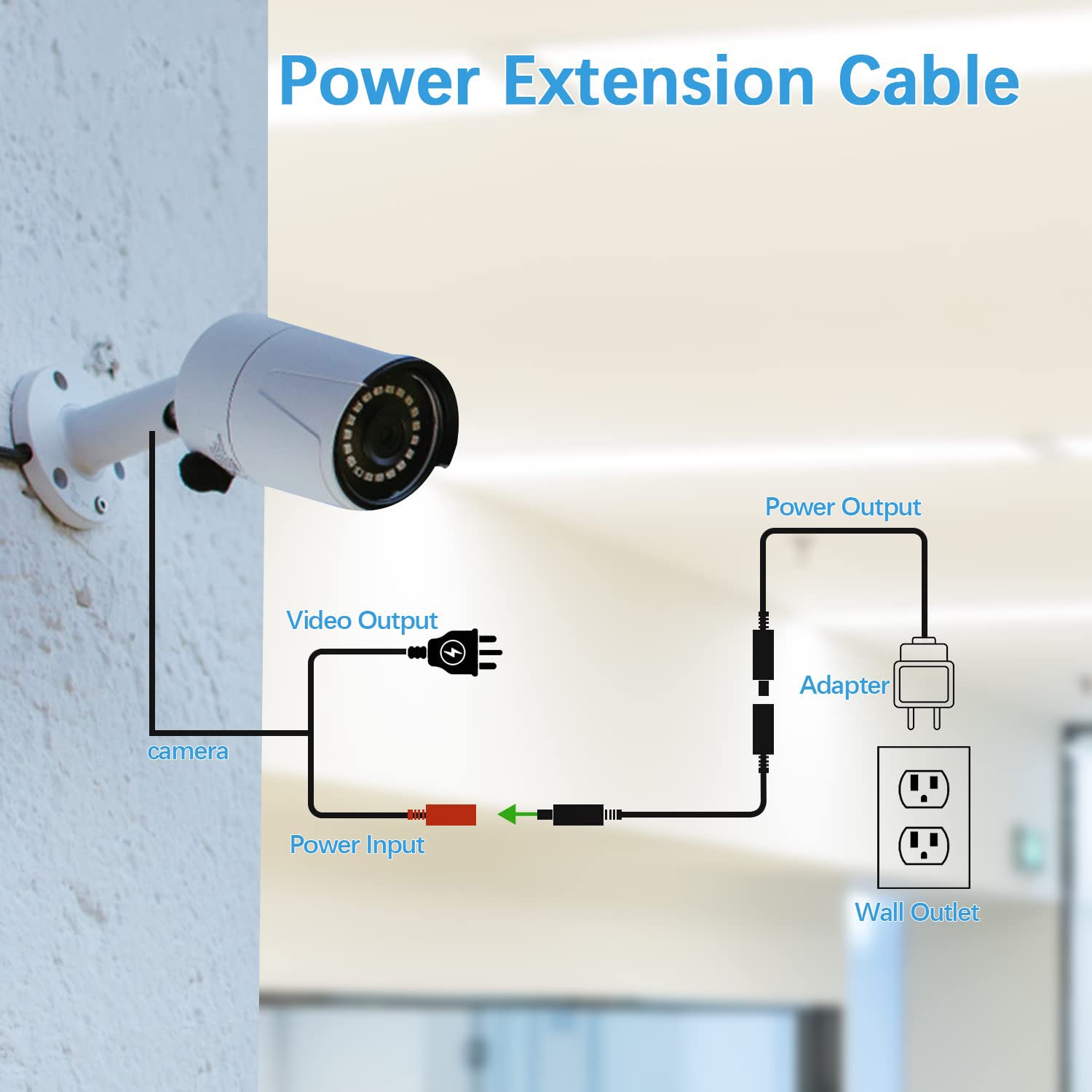Dc Power Extension Cable 100Ft, 12V Dc Extension Cord 2.1Mm X 5.5Mm Male To Female Power Cord For Cctv Security Camera, Power Su