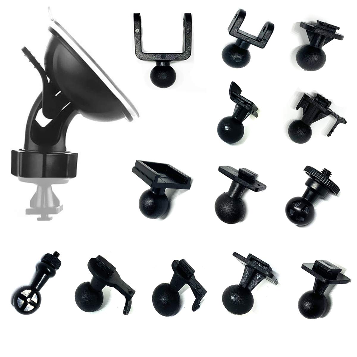 Octinpris Dash Camera Suction Cup Mount Dashcam Mounts Holder With 13 Ball Joints Adapter For Vehicle Video Recorder Windshield