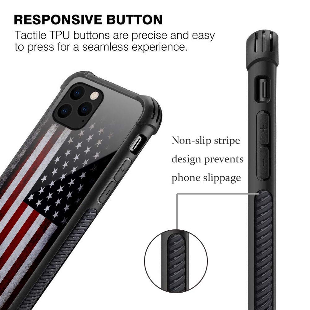 Zhegailian Case Compatible With Iphone 12 Pro Max,Old Flag Case For Iphone 12 Pro Max For Boys Men,Pattern Design Anti Scratch O