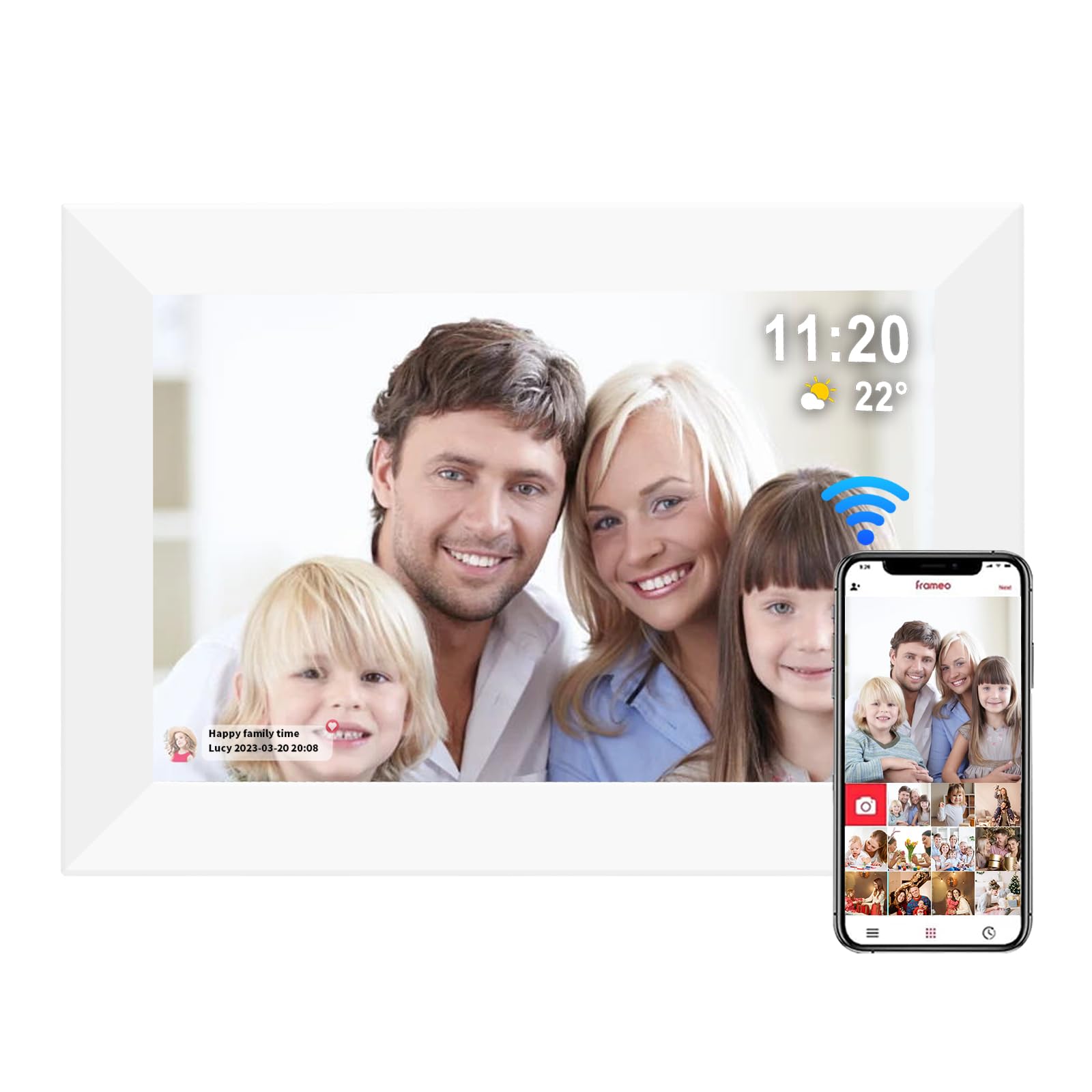 Wifi 10.1'' Touch Screen Digital Photo Frame,32Gb Frameo Digital Picture Frames With Sd Usb Card Slot, Auto Rotate Wall Mountabl