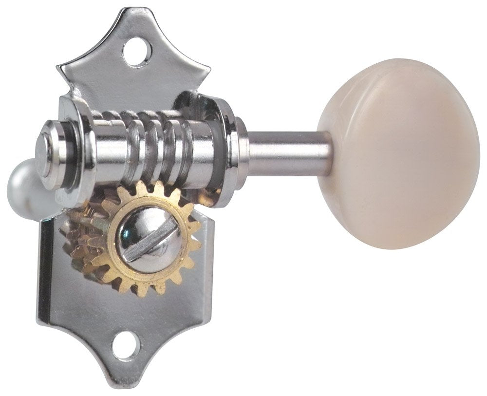 Golden Gate F 2215 Vintage Acoustic Guitar Tuners   6 Individual (3+3)   Nickel