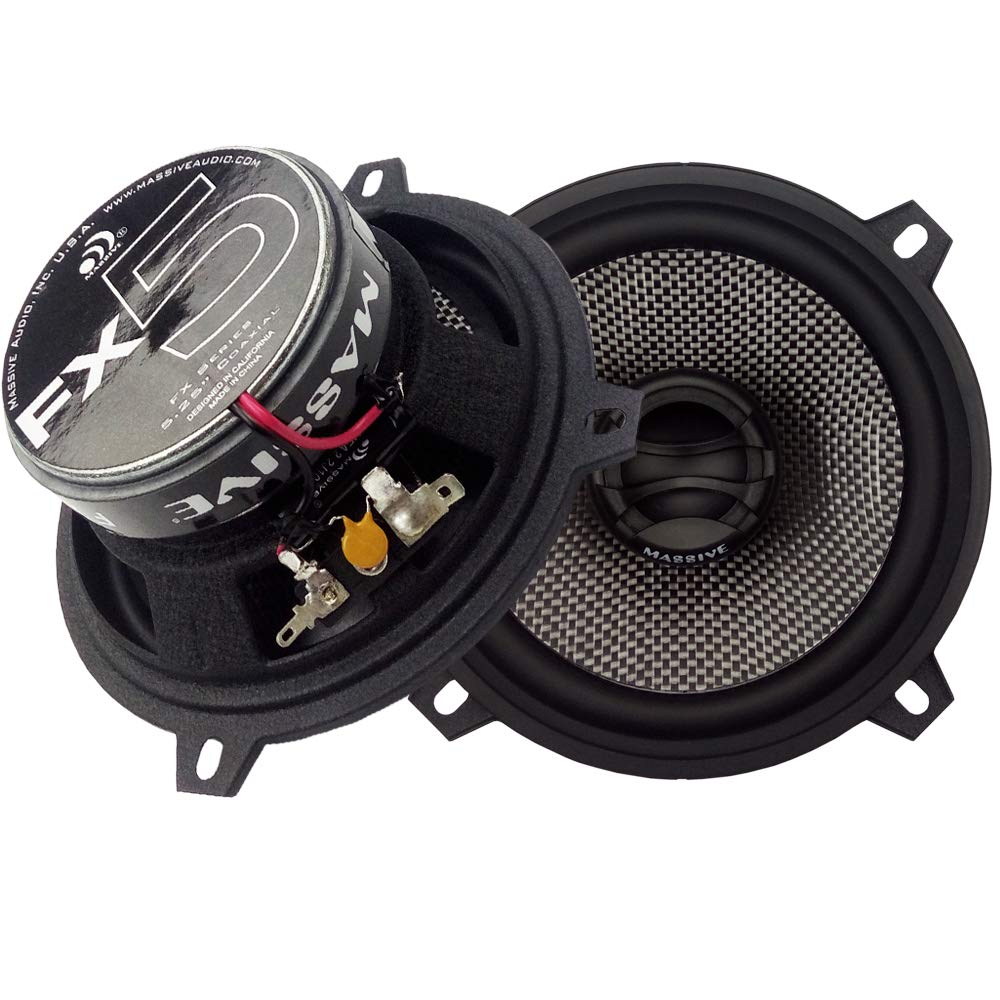 Massive Audio Fx4   4 Inch, 200 Watts Max, 50 Watts Rms, Fx Series Coaxial Speakers, 20Mm Aluminum Dome Ferro Fluid, 6Db Linkswo