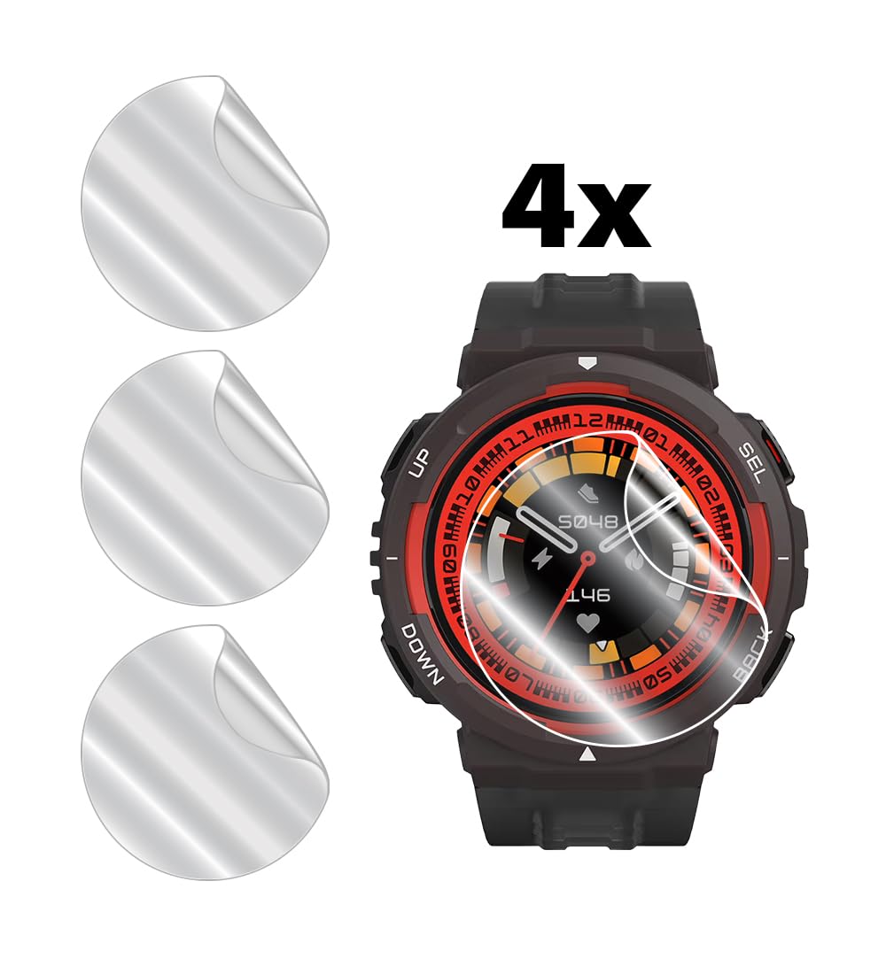 Ipg For Amazfit Active Edge Smart Watch Hydrogel Screen Protector (4 Units) Invisible Hd Clear Film Anti Scratch Guard-Smooth/Se
