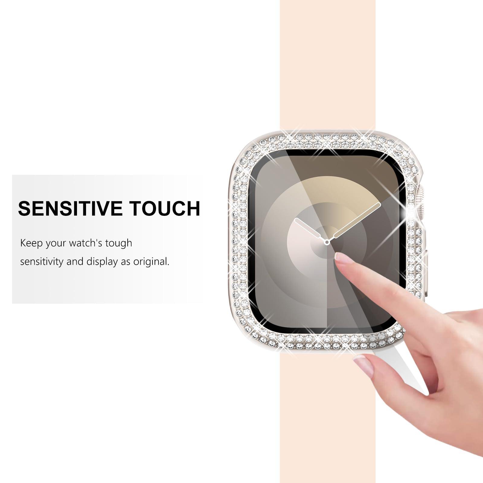 Surace 41Mm Case Compatible With Apple Watch Series 9 Series 8 Series 7 Case With Screen Protector, Bling Diamond Overall Protec