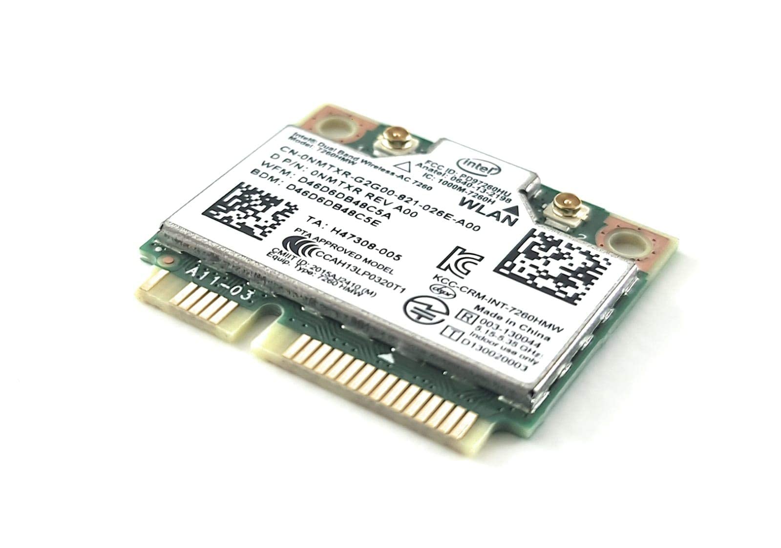 Intel 7260.Hmw Dual Band Wireless Ac 7260 Network Adapter Pci Express Half Mini Card 802.11 B/A/G/N/Ac