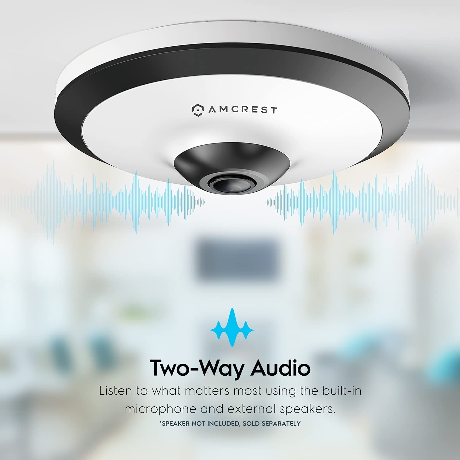 Amcrest Fisheye Ip Poe Camera, 360 Panoramic 5 Megapixel Poe Ip Camera, Fish Eye Security Indoor Camera, Ivs Features And People