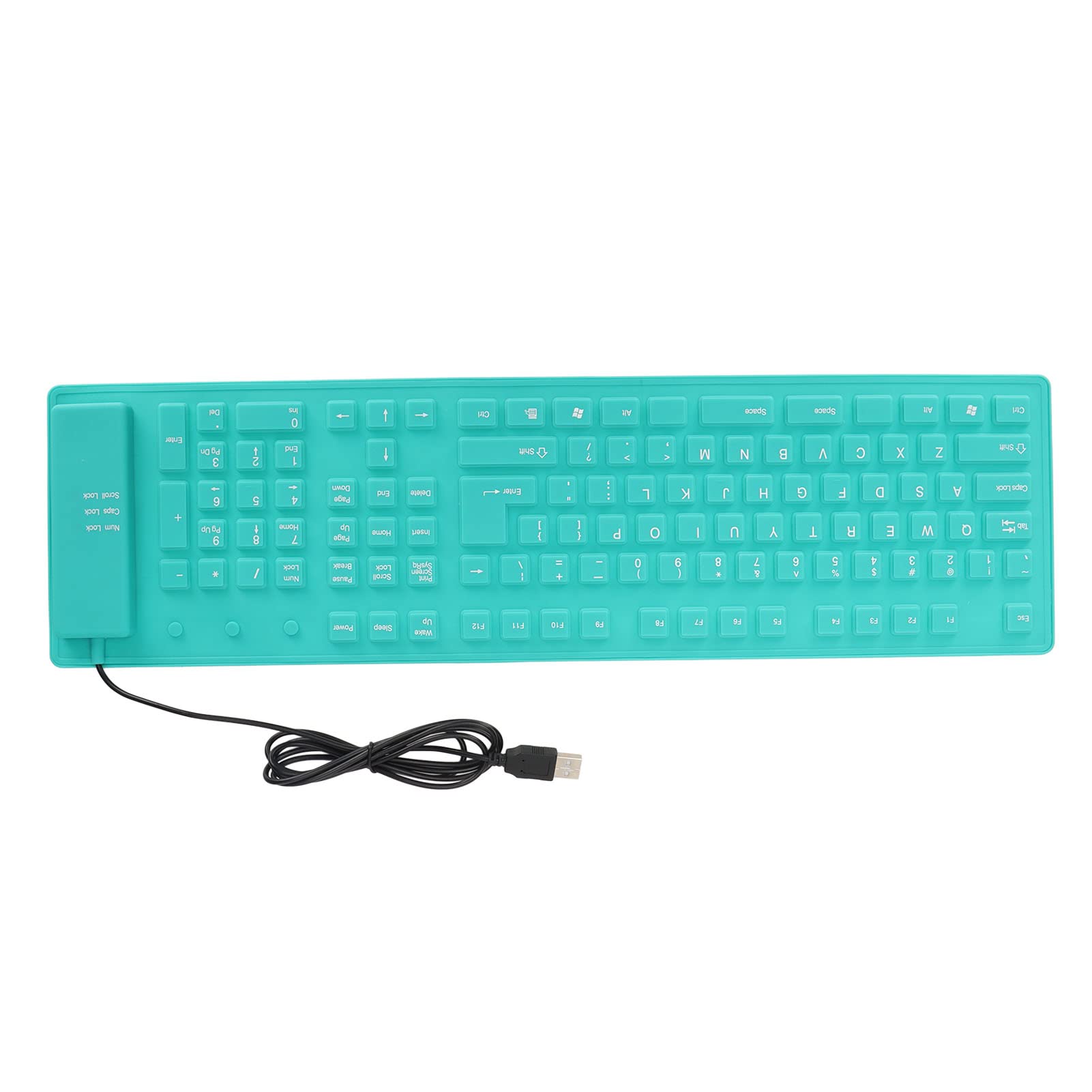 Gowenic 108 Keys Foldable Silicone Keyboard, Waterproof Usb Wired Keyboard Plug And Play Mute Roll Up Keyboard For Computer Note