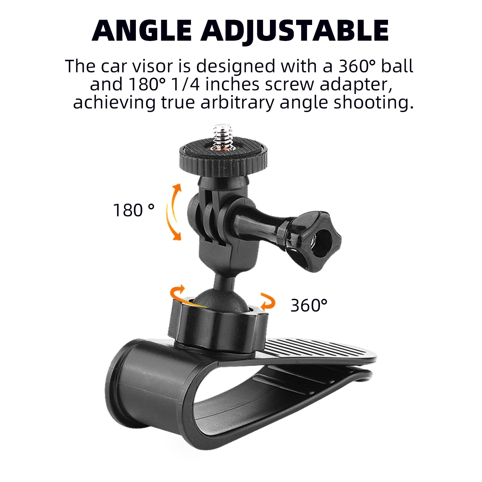 Flymile Car Sun Visor Mount For Insta360 X4 X5 X3 Gopro 13 12 11 10 9 8 7 Dji Osmo Pocket 3 Action 5Pro 4 3,Car Mount Inside Hol