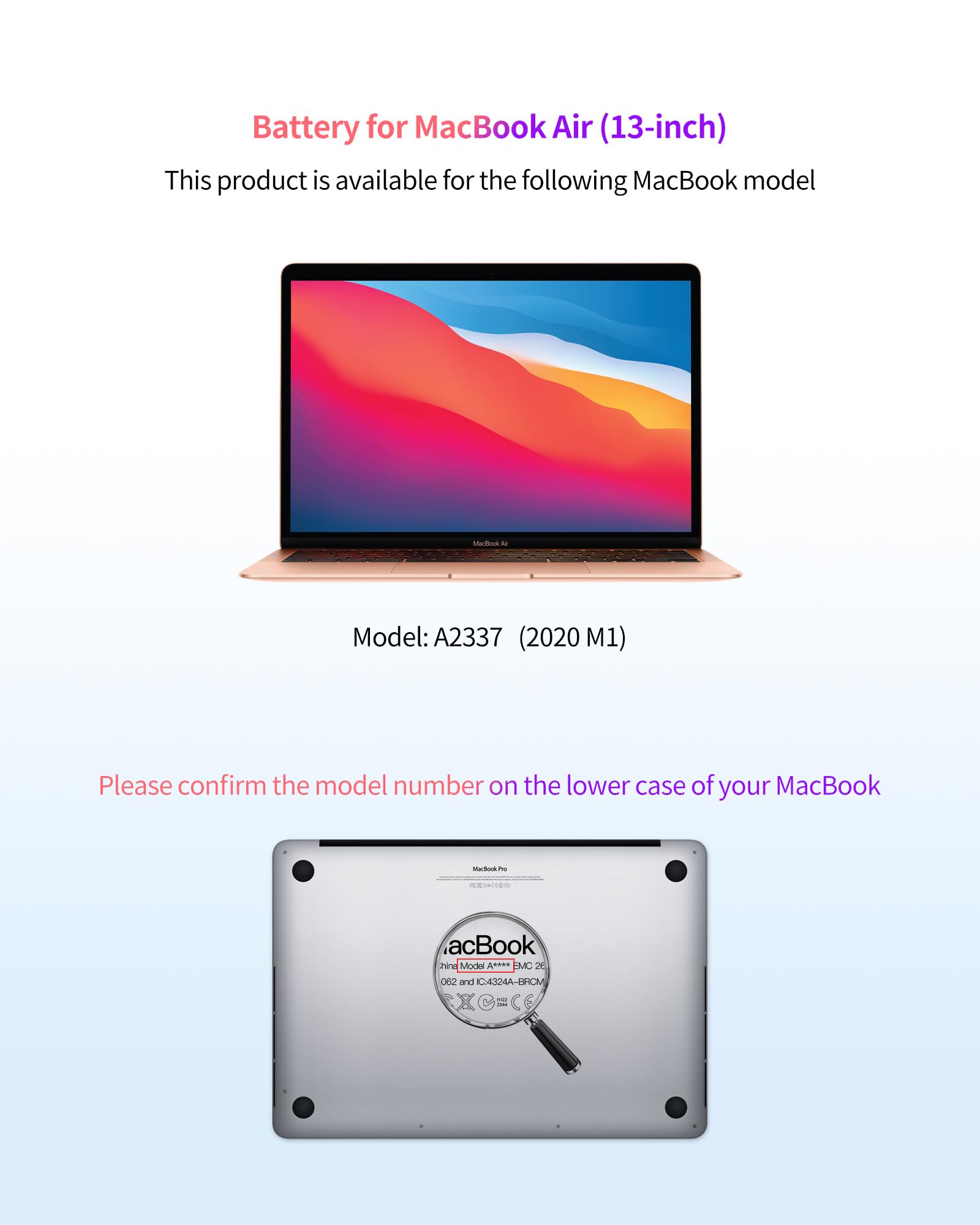 Asmark Battery Replacement For Macbook Air A2337(2020 M1) 13 Inch A2389 Battery