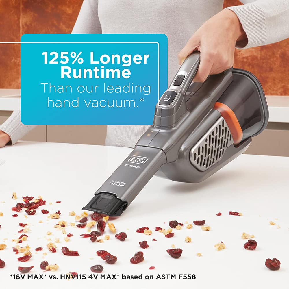 BLACK+DECKER Dusbuster Cordless Handheld Vacuum, Gray, Model HHVK415B01, One Size, Blend Material