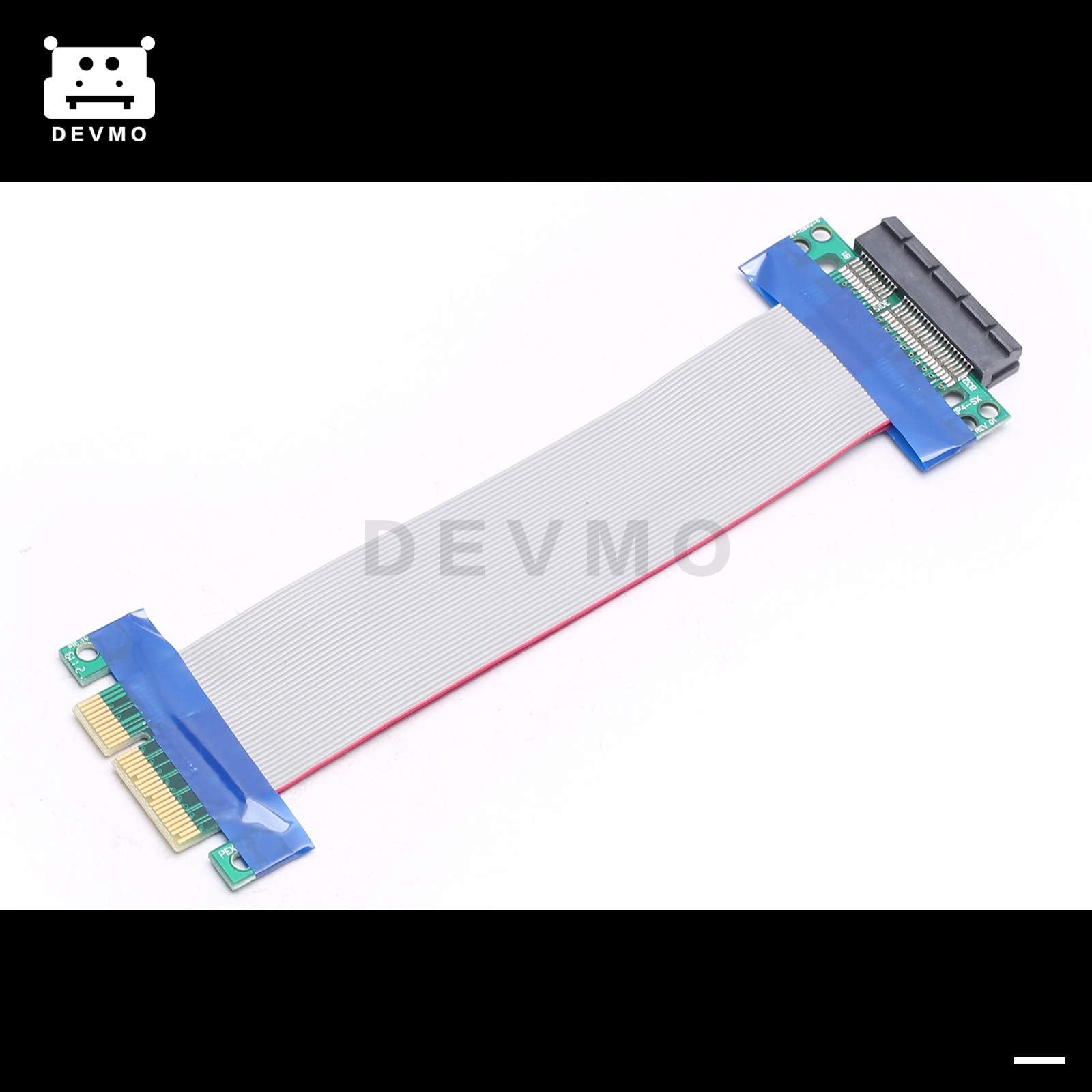 Devmo Pci Express 4X Riser Cable Premium Pci E Port Extension Extender Card 19Cm