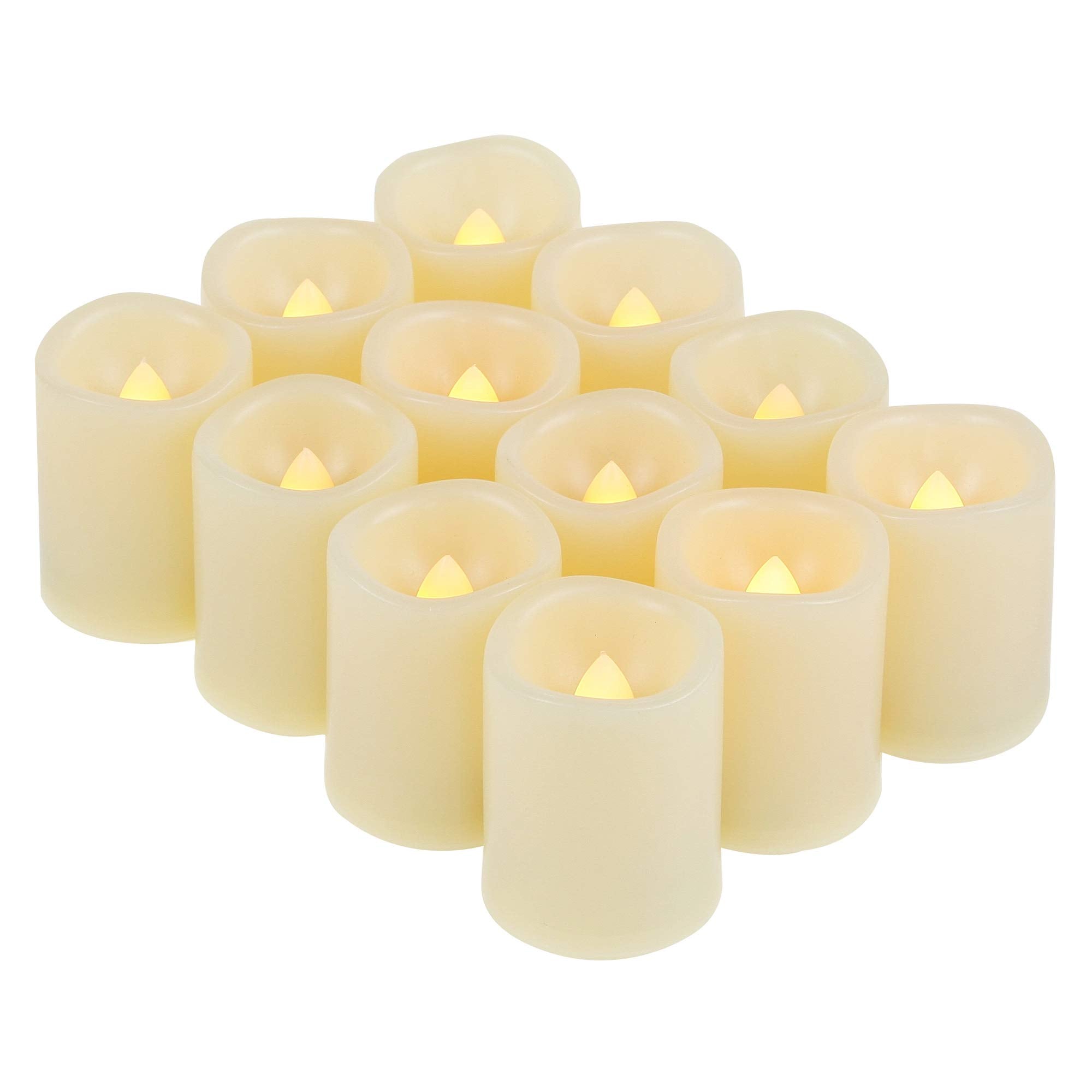 Candle Choice 12 Pcs Premium Flameless Candles, Led Flameless Votives, Battery Operated Votives, Long Battery Life, 120+ Hours B
