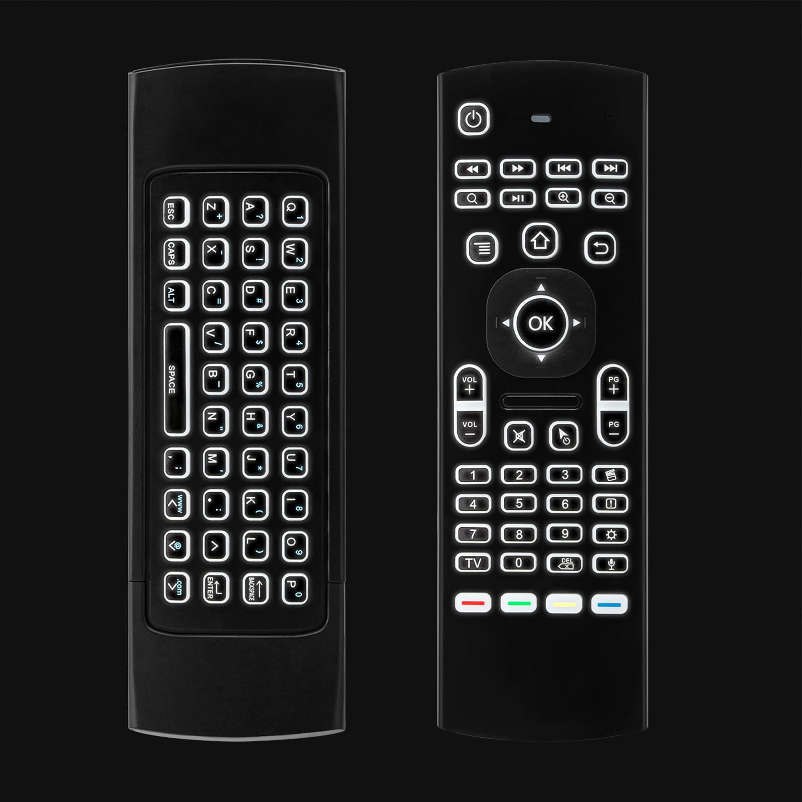 Mx3 Air Mouse Voice Remote Control, 2.4G Multifunctional Blacklight Mini Wireless Keyboard Air Mouse Remote For Android Smart Tv