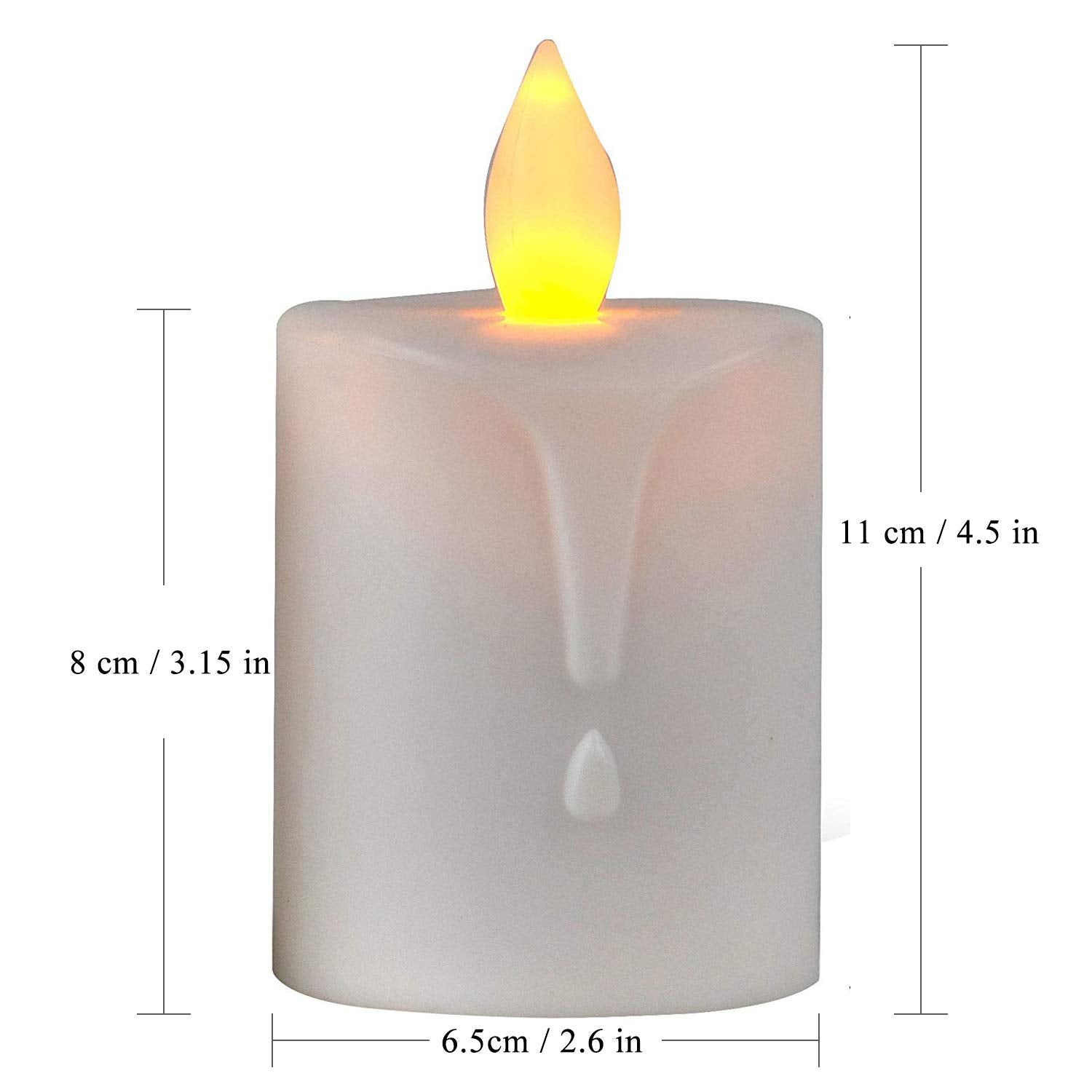 Telosma 2 Pcs Solar Powered Led Candle Light Flameless Rechargeable Waterproof Candle For Window Outdoor Yard Lamp Garden Campin