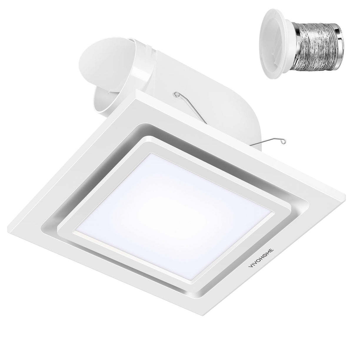 Vivohome Bathroom Exhaust Fan With Light, 165Cfm Shower Ventilation Exhaust Fan With 6500K Led Light Combo,Ceiling Mount W/ 4''