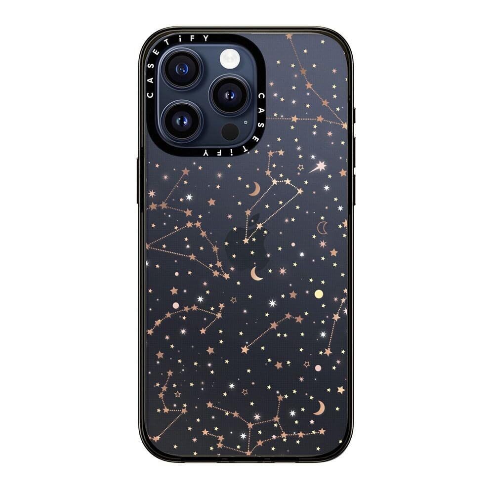 Casetify Compact Case For Iphone 15 Pro Max [2X Military Grade Drop Tested / 4Ft Drop Protection]   Space Pattern On Clear Backg