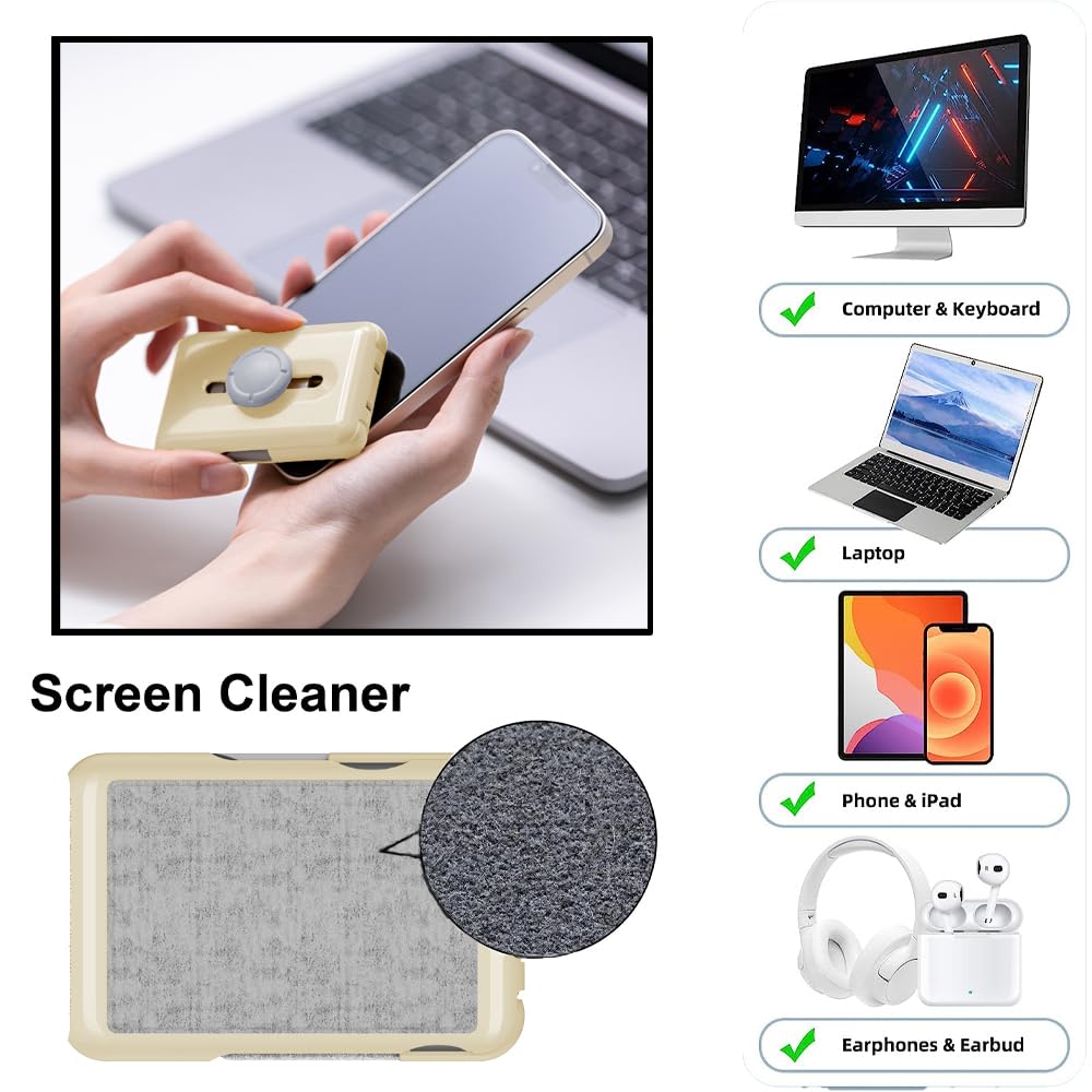 Keyanlai Electronics Cleaning Brush Tool,Laptop Screen Keyboard Cleaner Kit With Microfiber Cloth And Brush,Keyboard Cleaner Wit
