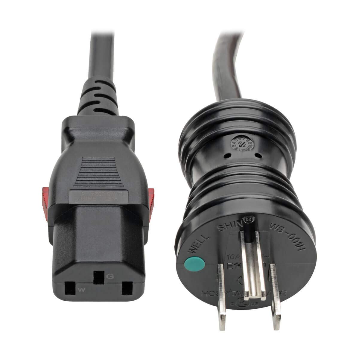Eaton Tripp Lite Series Hospital-Grade Power Cord, Nema 5-15P To Locking Iec C13