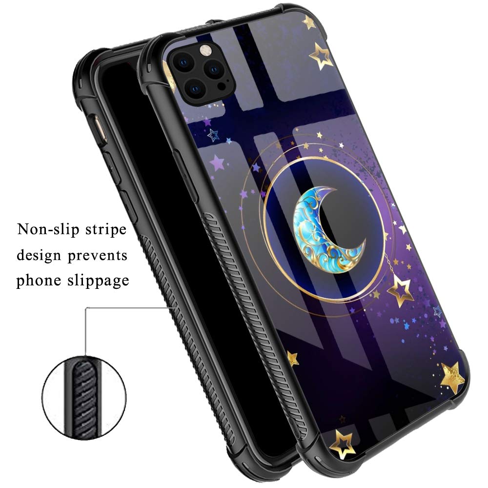 ZHEGAILIAN iPhone 13 Pro Max Case Moon Star Mandala Reinforced Corners Shockproof Acrylic TPU