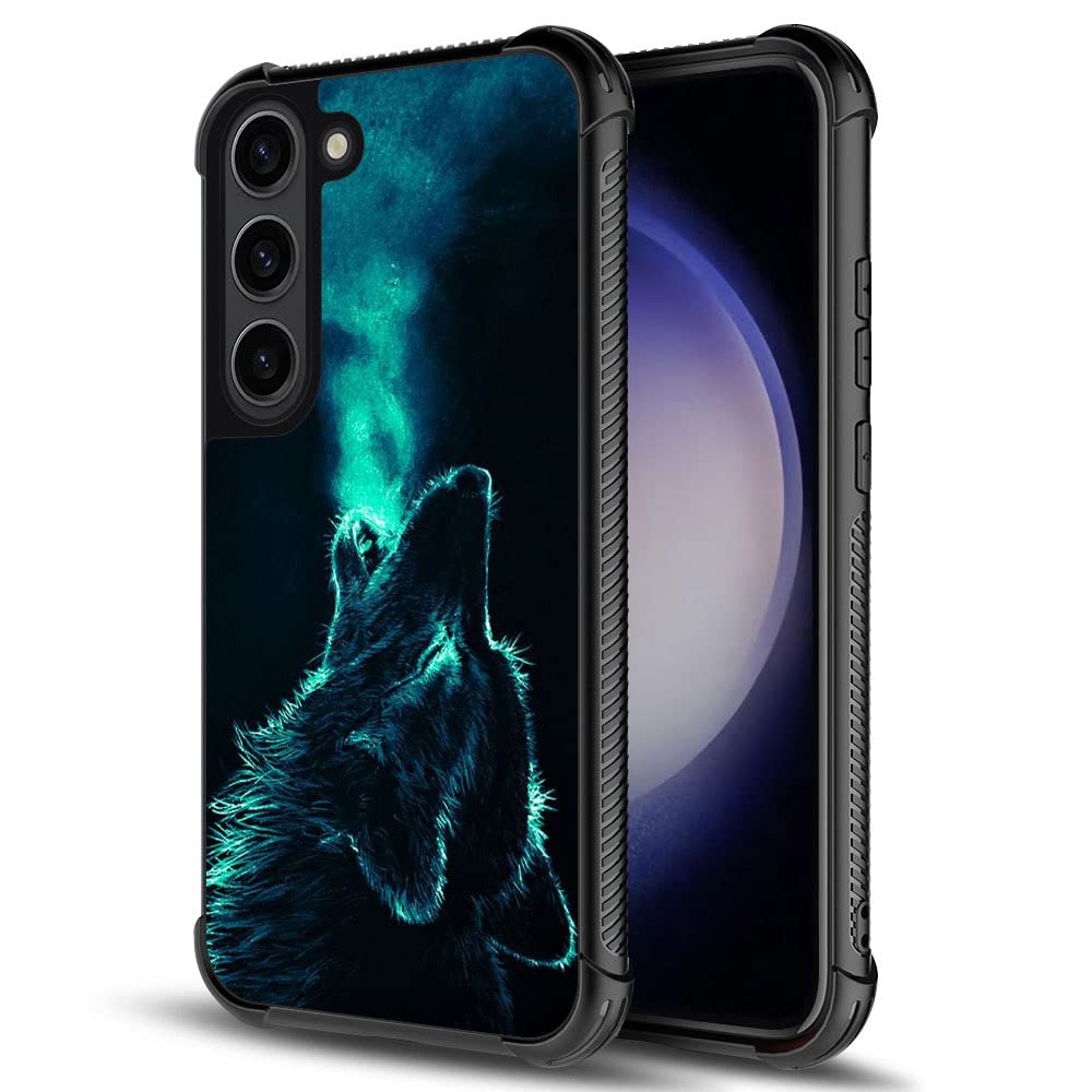 Samsung Galaxy S23 Plus Case,Lonely Wolf Galaxy S23+ Plus Cases For Boys Men,Anti Scratch Soft Tpu Pattern Design Case Compatibl