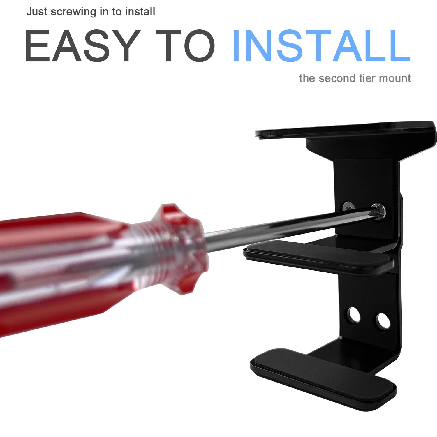 Ifcase 2 Tier Under Desk Laptop Mount, Double Decker Metal Under Desk Shelf Holder For Laptop, Macbook Pro, Keyboard With Anti S