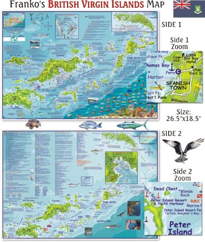 Franko Maps British Virgin Islands Map For Scuba Divers And Snorkelers
