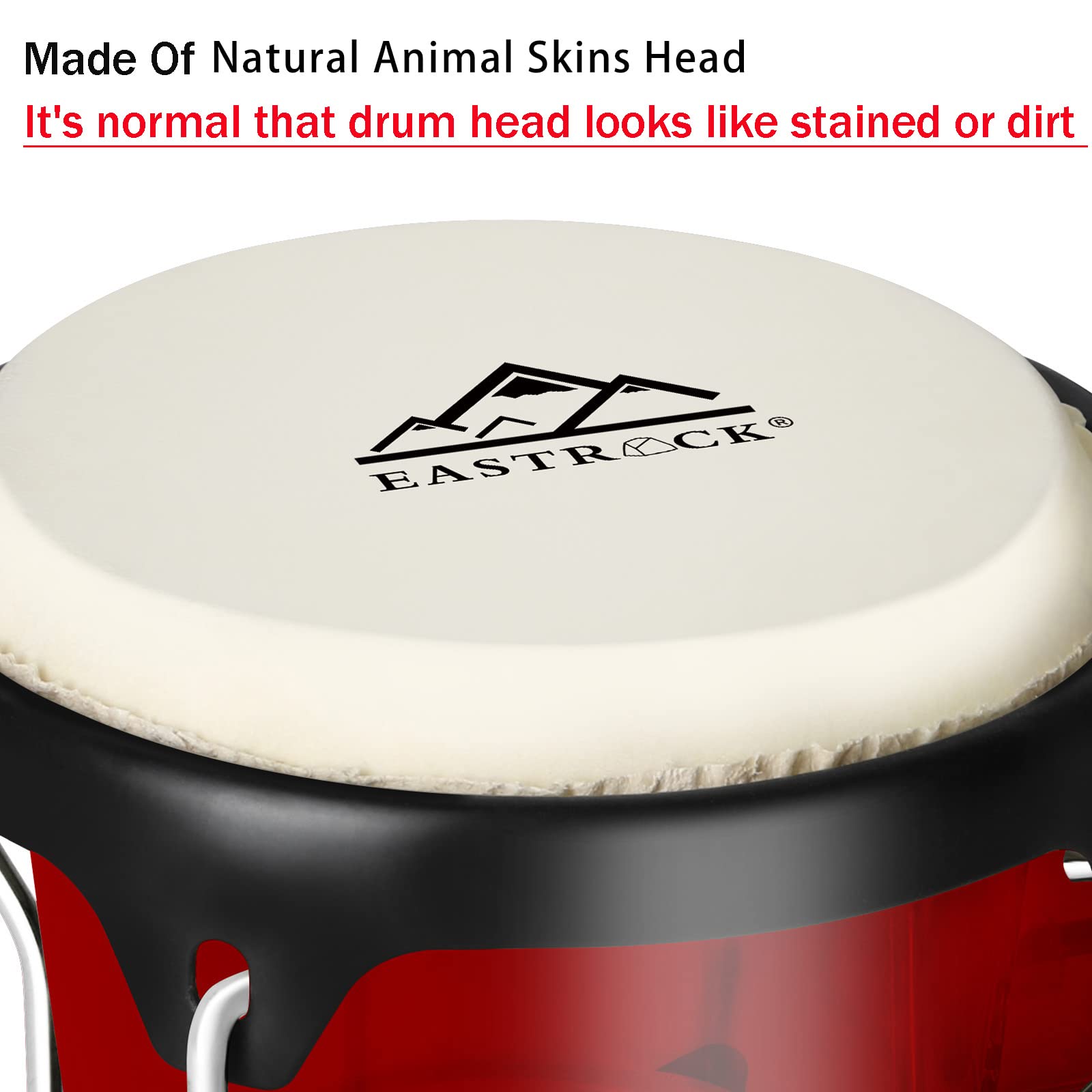 Eastrock Bongo Drums 6    And 7    Set For Kids Adults Beginners Professionals Transparent Cavity And Metal Bongos Drum Percussi