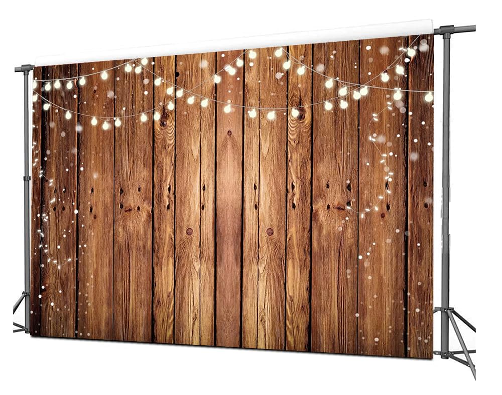 Chaiya 8X6Ft Brown Wood Backdrops For Photography Rustic Glitter Wood Backdrop Bridal Shower Baby Shower Banners Photo Booth Stu
