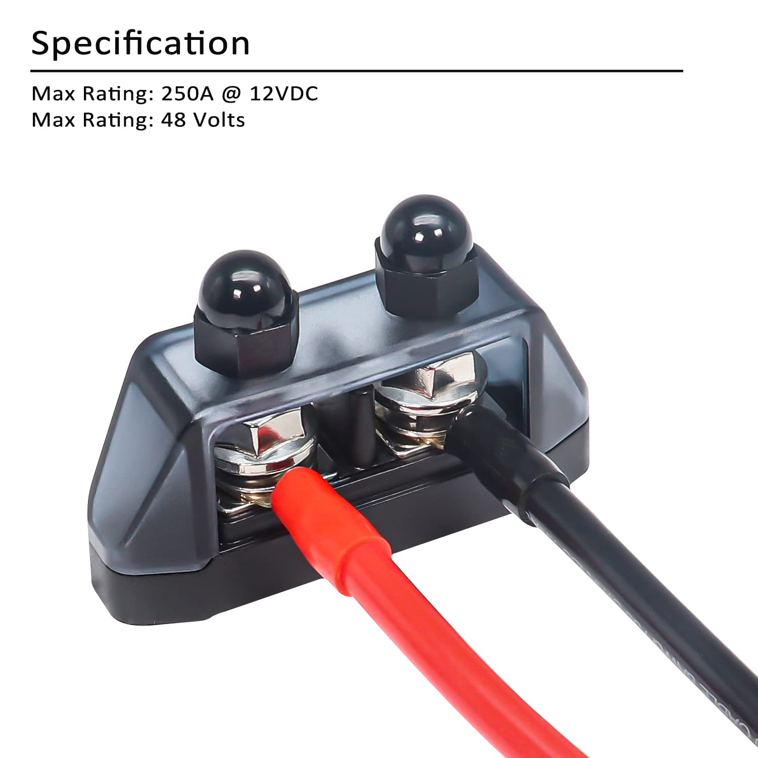 Recoil S2Pg Busbar Dual 5/16    Studs With Divider Positive And Negative 2 In 1 Terminal Power Distribution Block With Ring Term