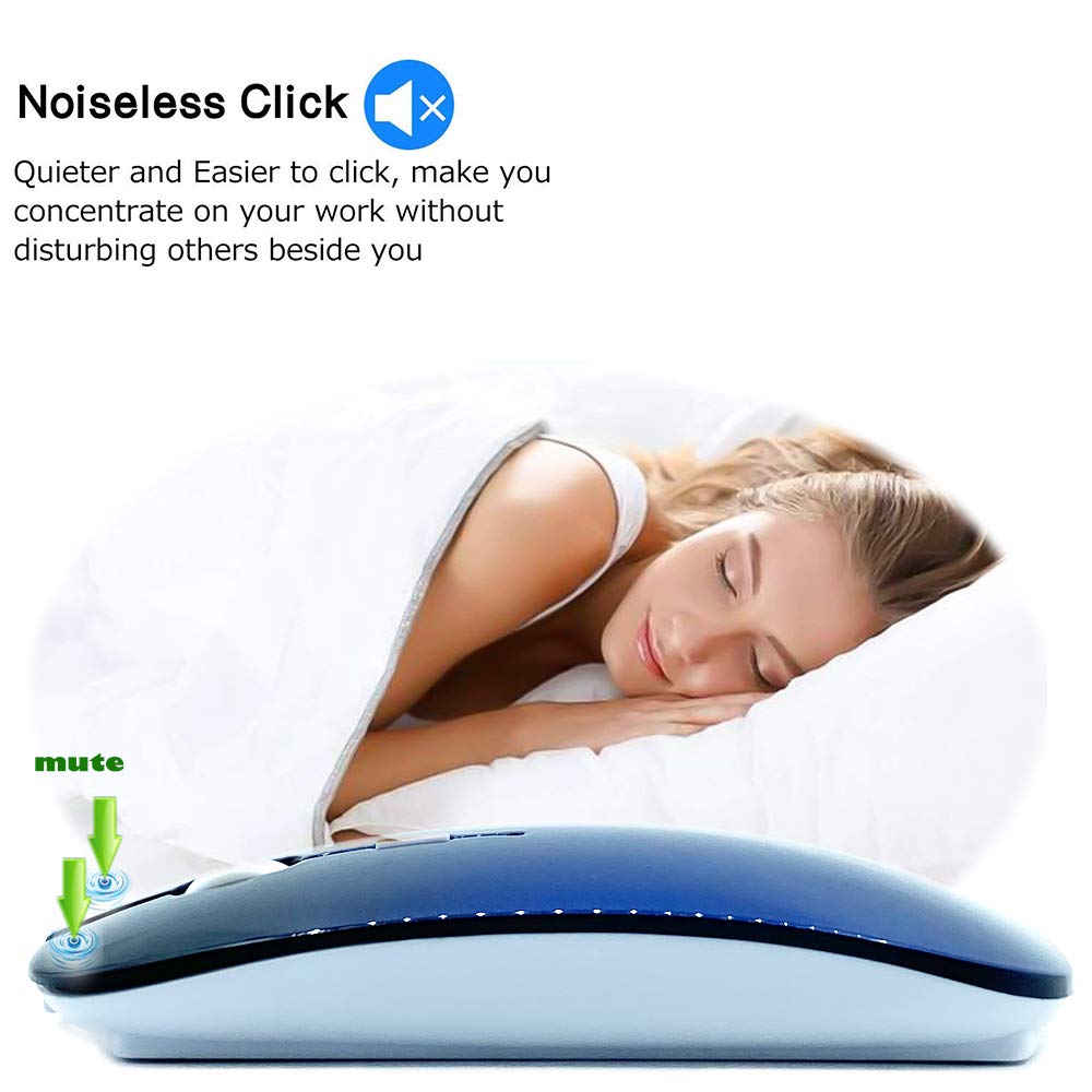 Klo Bluetooth Mouse For Macbook/Macbook Air/Pro/Ipad, Wireless Mouse For Laptop/Notebook/Pc/Ipad/Chromebook (Bt/A Royal Blue)