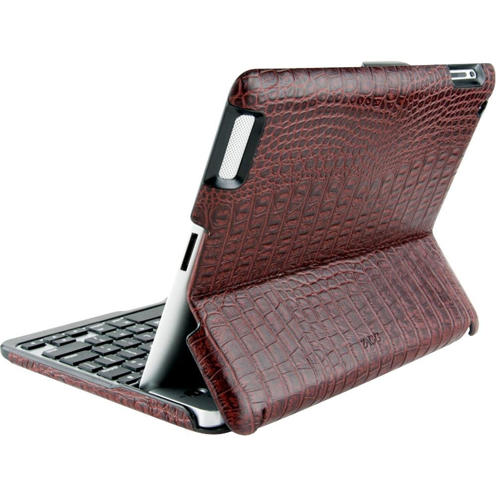 Zagg Zaggfolio Case For Ipad 2/3Rd Gen   Alligator Leather With Silver Keyboard