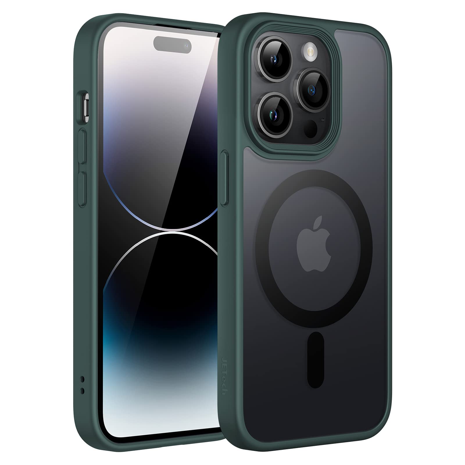 JETech Magnetic Case for iPhone 14 Pro 6.1-Inch Compatible with MagSafe, Translucent Matte Back Slim Shockproof Phone Cover (Dar