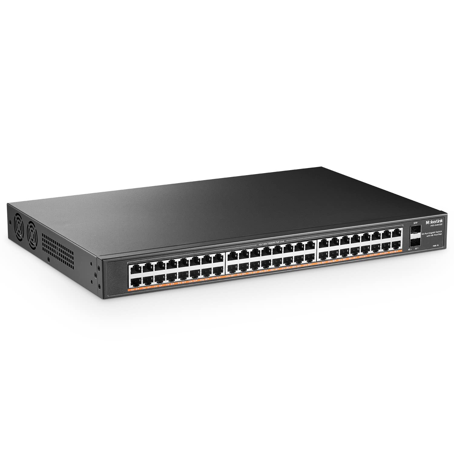 Mokerlink 48 Port Poe Gigabit Switch With 2 Gigabit Sfp, 800W Ieee802.3Af/At Ai Detection, Metal Rackmount Unmanaged Plug And Pl