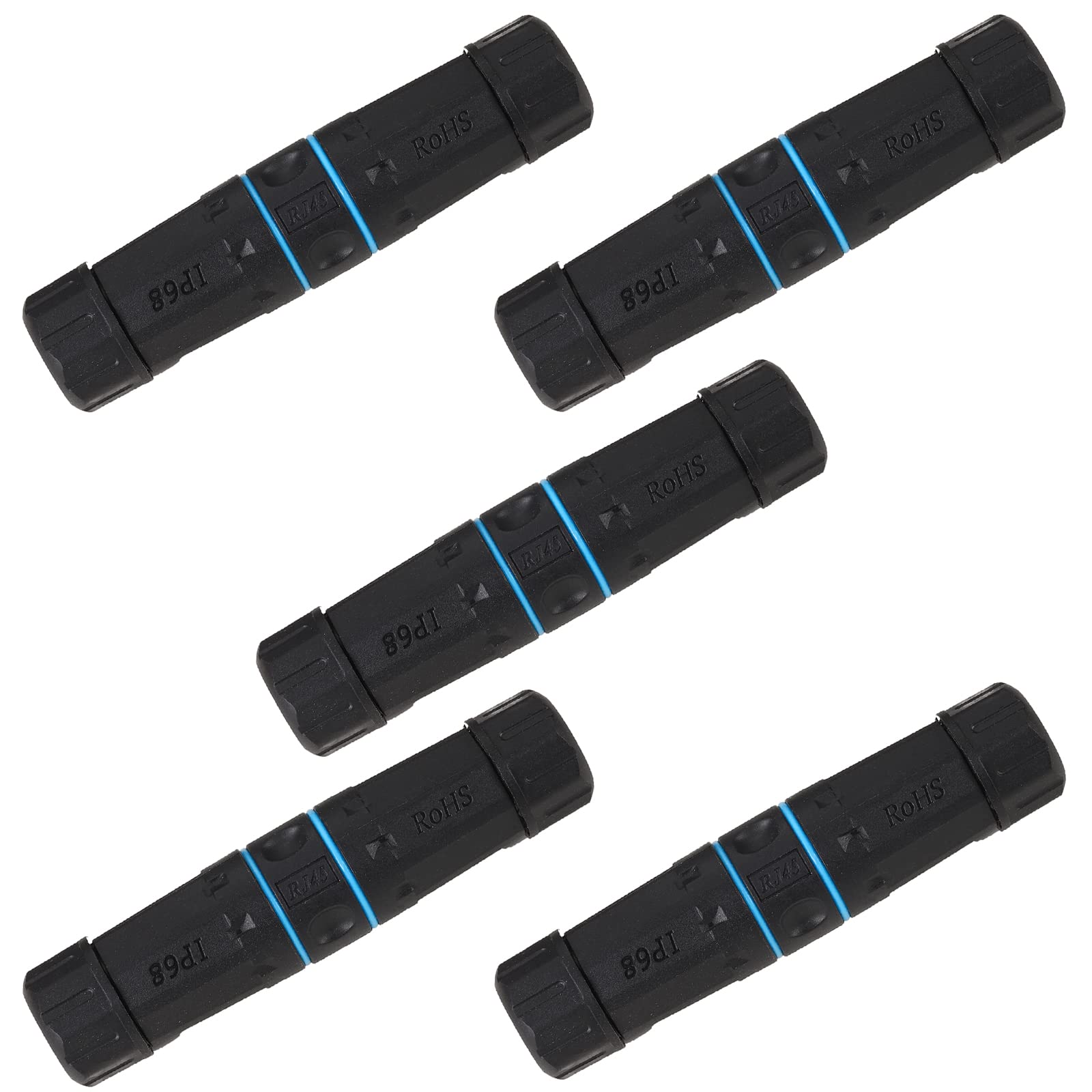 ANMBEST 5PCS Shielded RJ45 Waterproof Connector IP68 Cat5/5e/6 8P8C Ethernet LAN Cable Coupler Female to Female Outdoor Network 