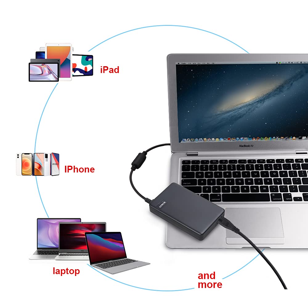 Universal Laptop Charger 90W Slim Ac Adapter Power Supply Cord With Dual Usb Ports 5V2.1A For Mobile|Tablet Compatible With Leno