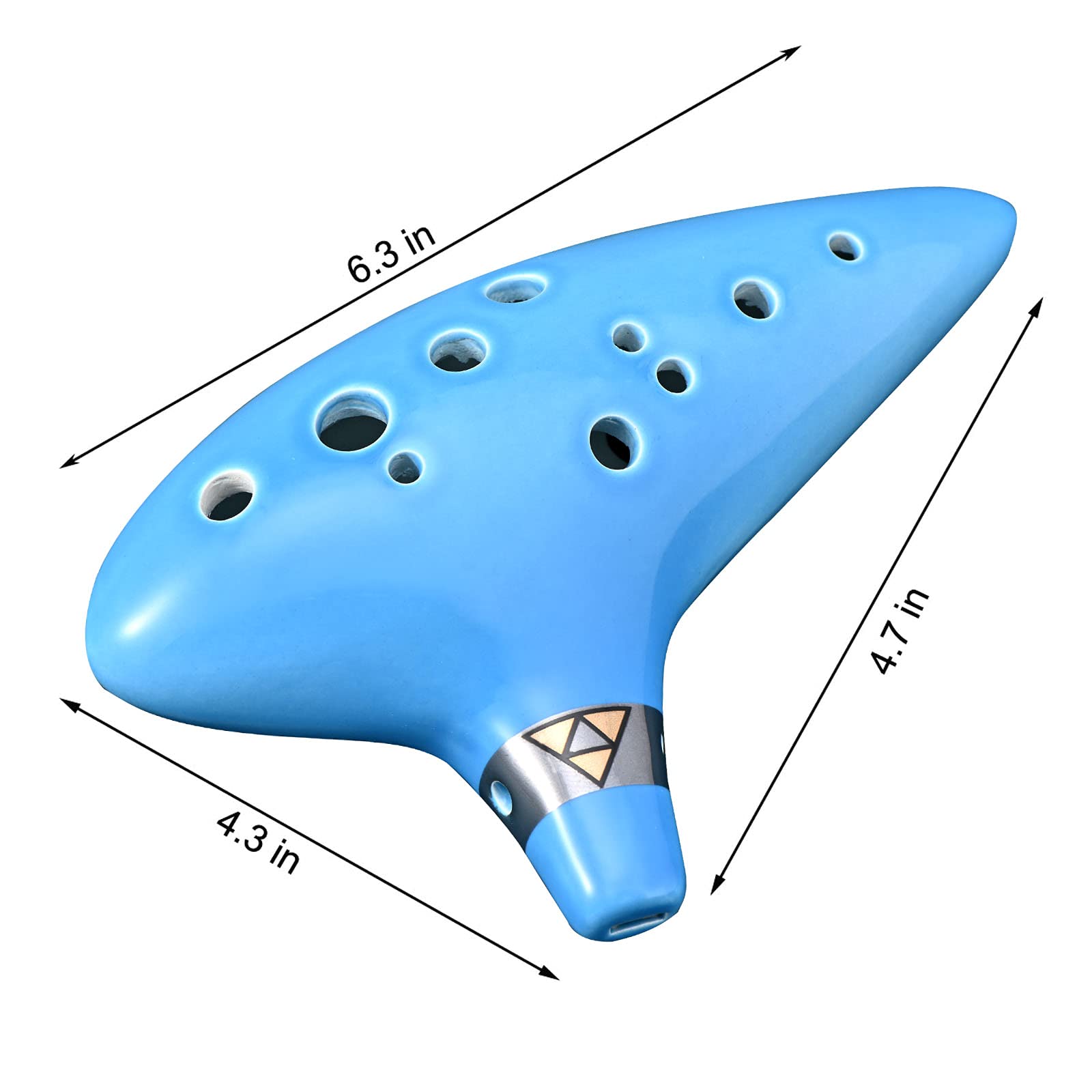 Lieke Ocarina 12 Hole Alto C Ceramic Ocarinas, Musical Instrument For Beginners Adults With Display Stand Song Book Neck Strap B