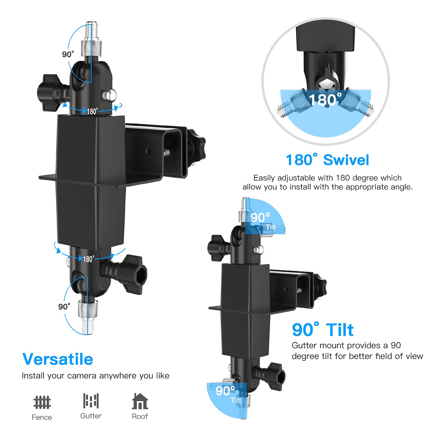 ?Upgraded Version?Holaca 2 In 1 Blink Outdoor Camera Mount, Gutter Mount For Blink Outdoor Camera Blink Outdoor 4 Blink Xt2 Blin