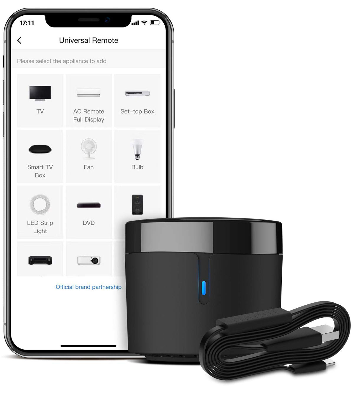 Broadlink Rm4Mini Smart Remote Hub With Sensor Cable  Wifi Ir Blaster For Tv Remote, Smart Ac Controller, Works With Alexa/Googl