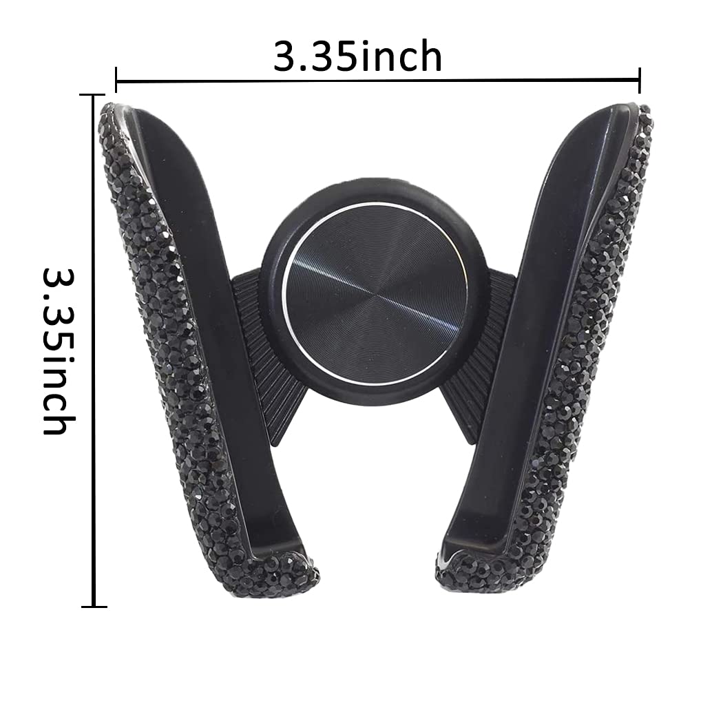 Suncaraccl Bling Car Phone Holder Mini Dash Air Vent Automatic Mount Universal 360Adjustable Crystal Auto Stand Accessories For