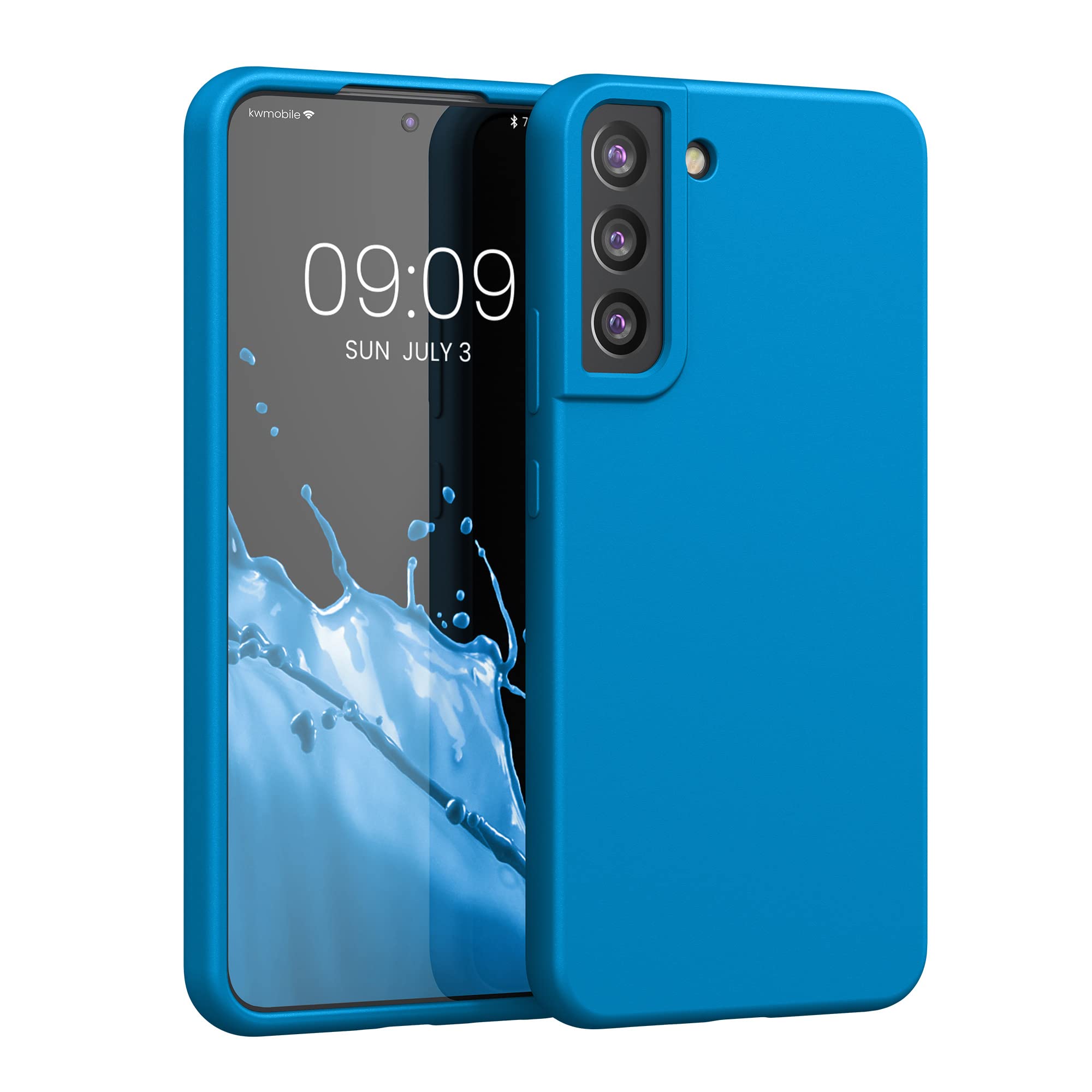 kwmobile Case Compatible with Samsung Galaxy S22 Plus Case - TPU Silicone Phone Cover with Soft Finish - Caribbean Blue